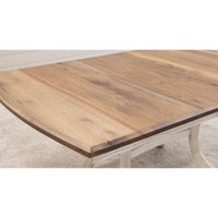 Charleston Double Pedestal White & Wood Amish Extending Dining Table  | O-CS&RH-CO