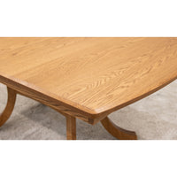 Charleston Double Pedestal Oak Wood Amish Extending Dining Table | FW