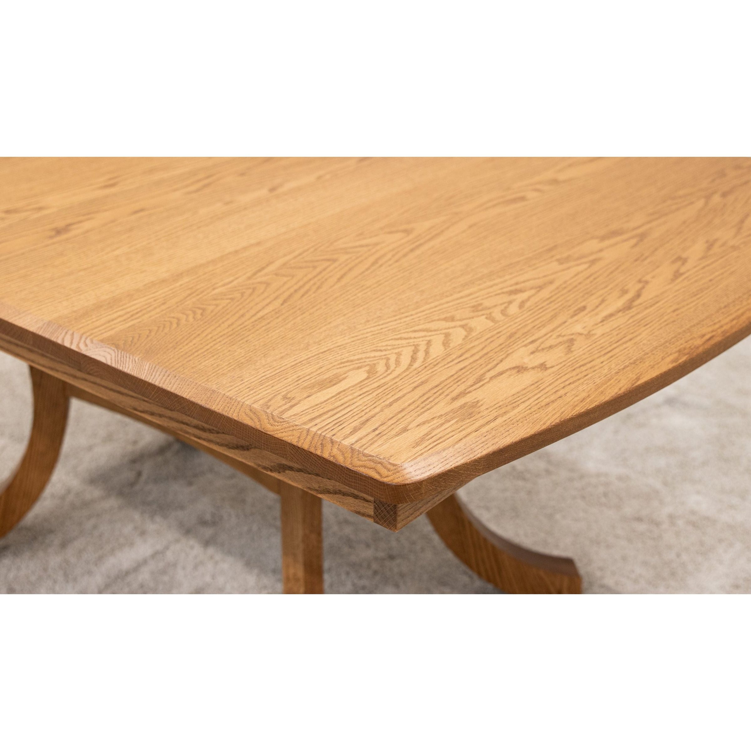 Charleston Double Pedestal Oak Wood Amish Extending Dining Table | FW