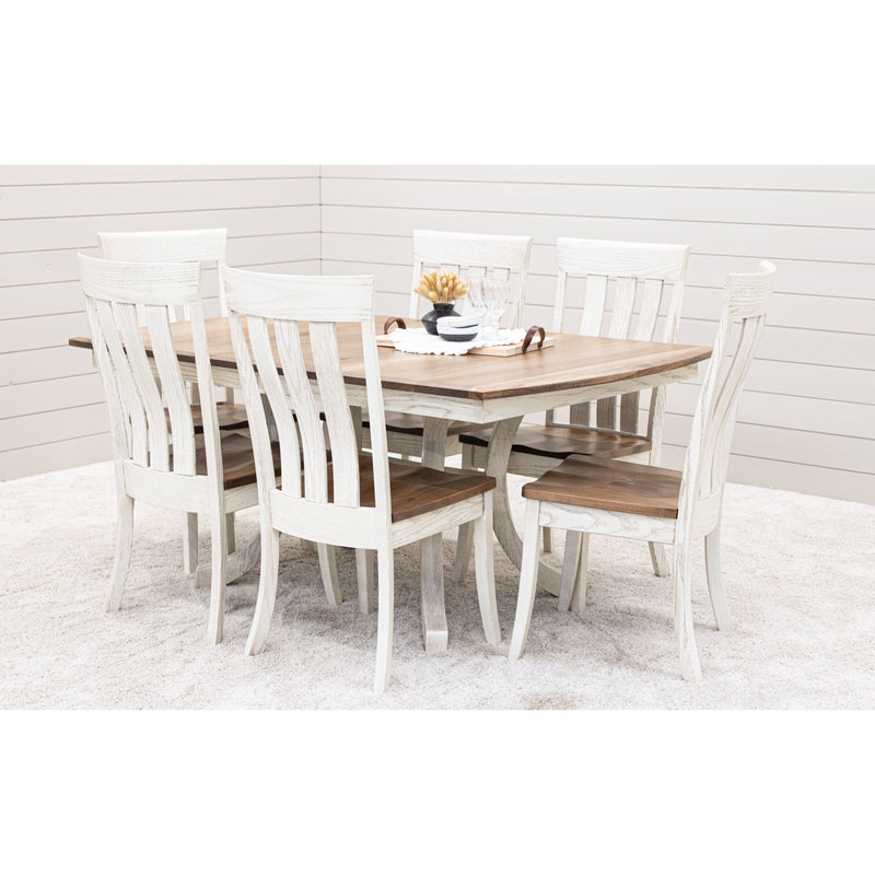 Crestline White & Wood Amish Side Dining Chair | O-CS&RH-CO