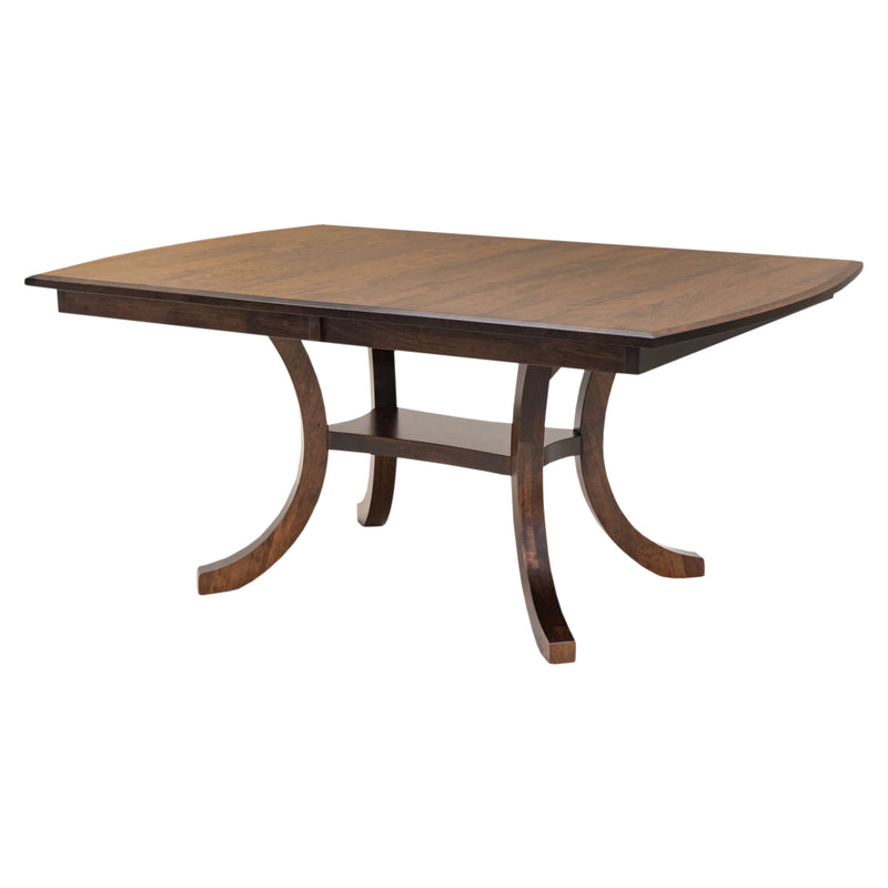 Charleston Double Pedestal Cherry Wood Amish Extending Dining Table | ASB