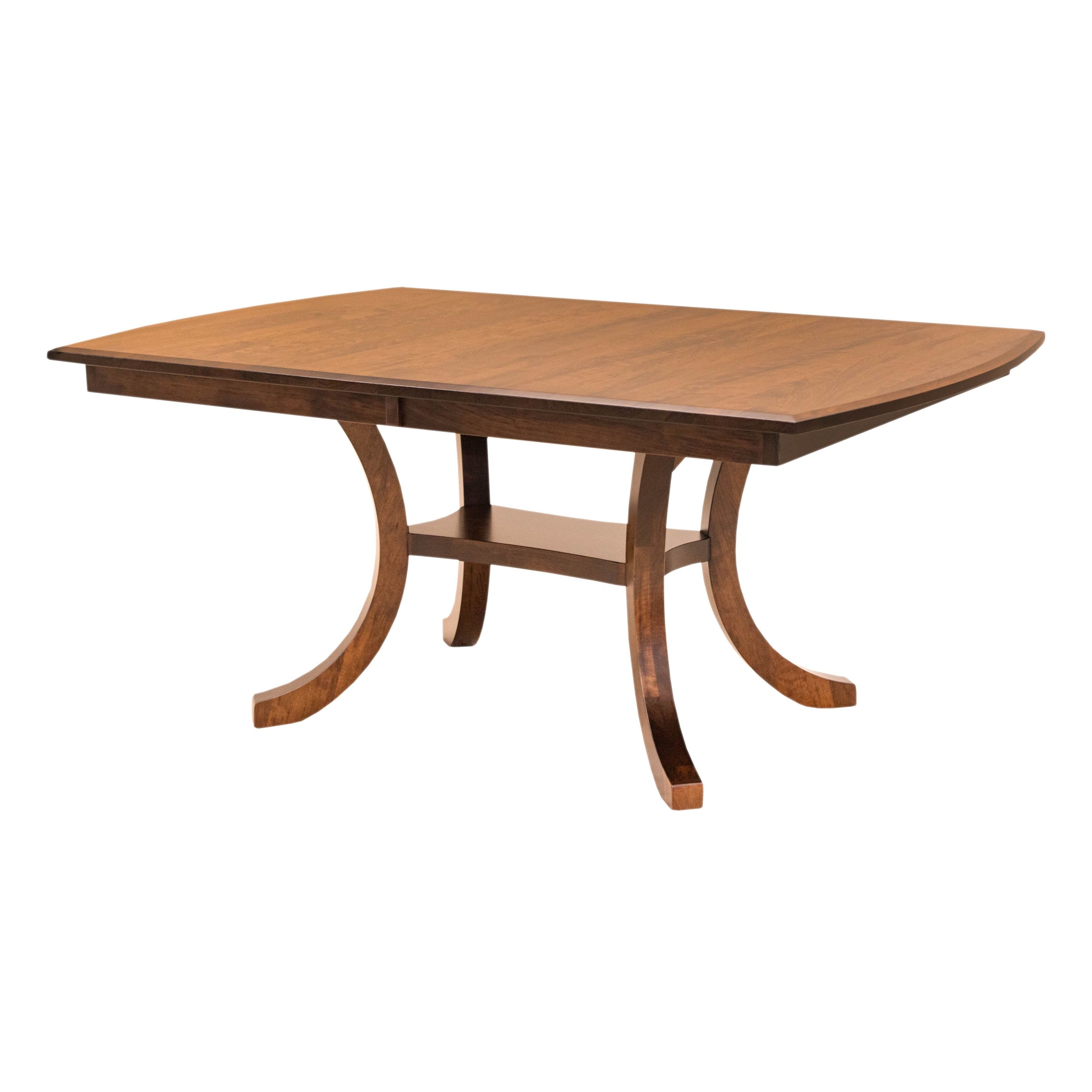 Charleston Double Pedestal Cherry Wood Amish Extending Dining Table | MC