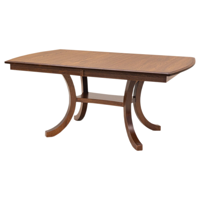Charleston Double Pedestal Elm Wood Amish Extending Dining Table | MC