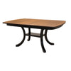 Charleston Double Pedestal Black & Wood Amish Extending Dining Table | M-EB&E-MC