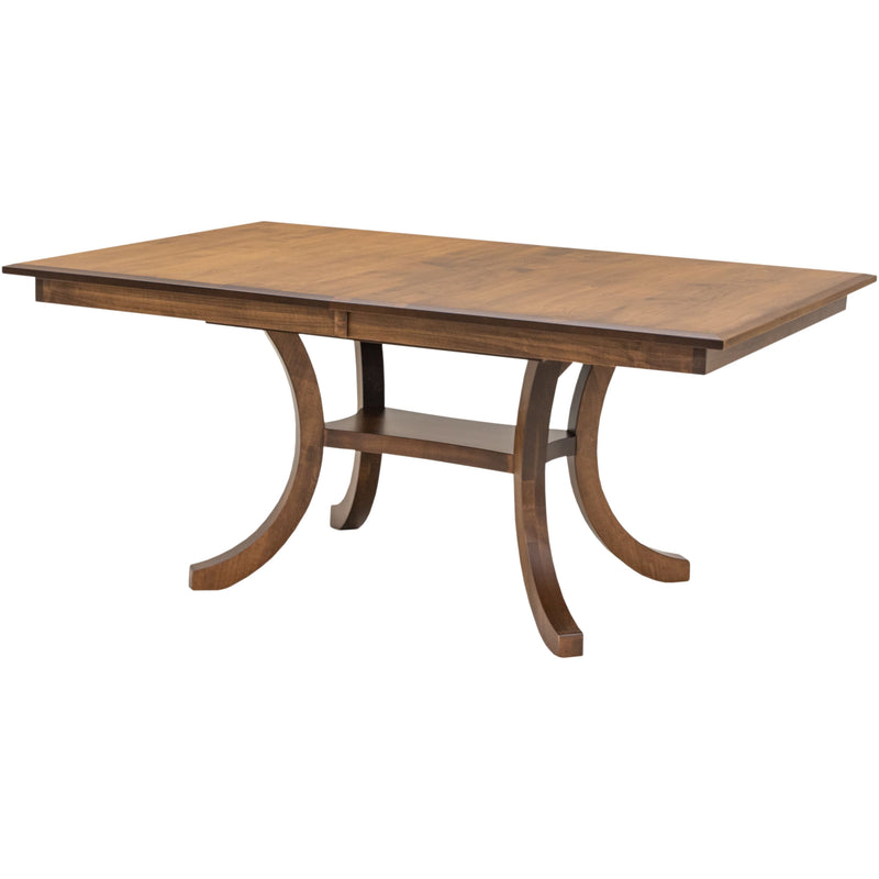 Charleston Double Pedestal Maple Wood Amish Extending Dining Table | HC
