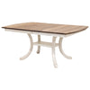 Charleston Double Pedestal White & Wood Amish Extending Dining Table  | O-CS&RH-CO