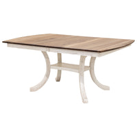 Charleston Double Pedestal White & Wood Amish Extending Dining Table  | O-CS&RH-CO