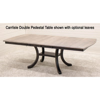 Charleston Double Pedestal Maple Wood Amish Extending Dining Table | DS