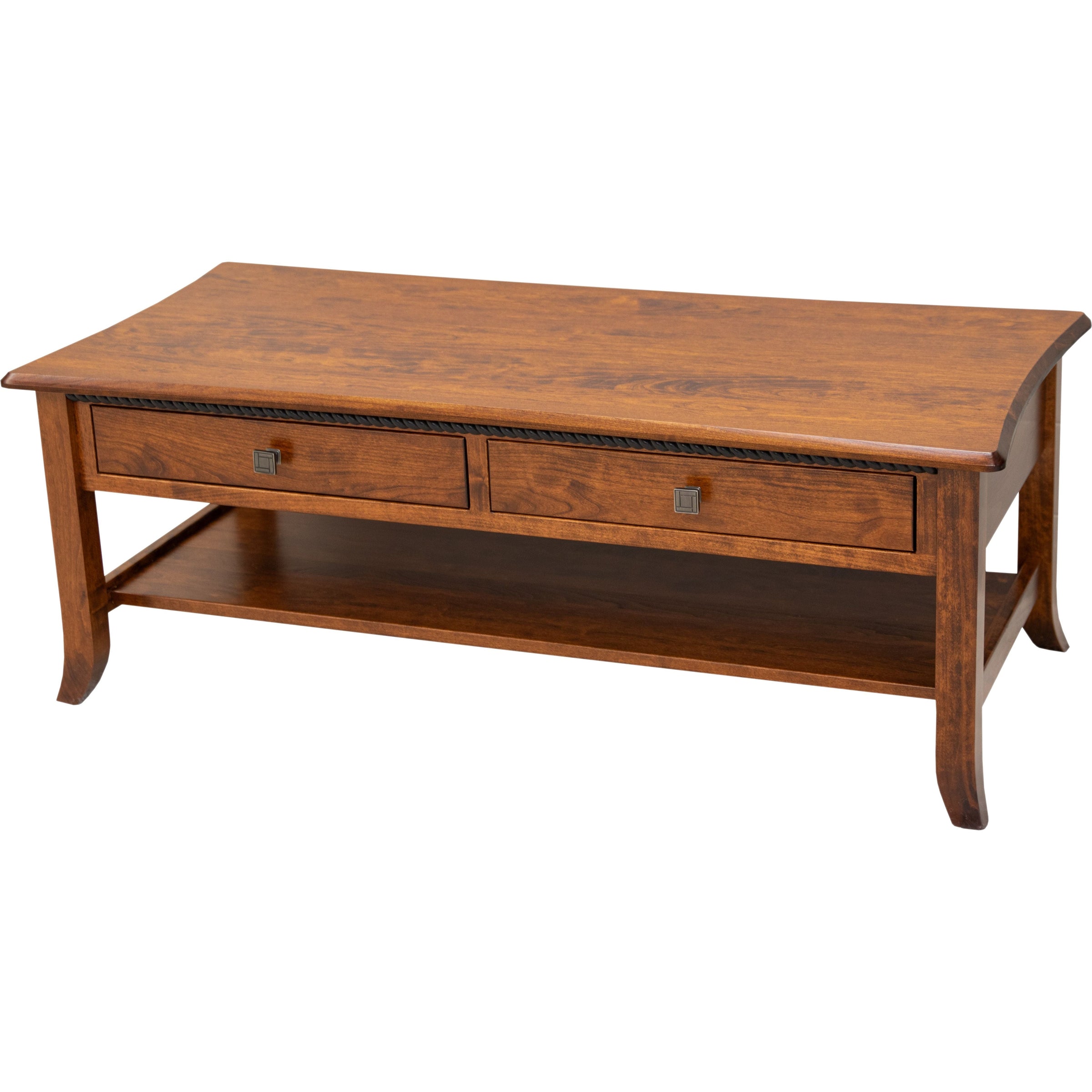Apple Creek Cherry Wood Rectangle Open Coffee Table | MC