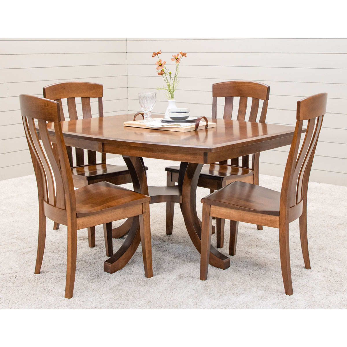 Charleston Single Pedestal Maple Wood Extending Dining Table | BOS