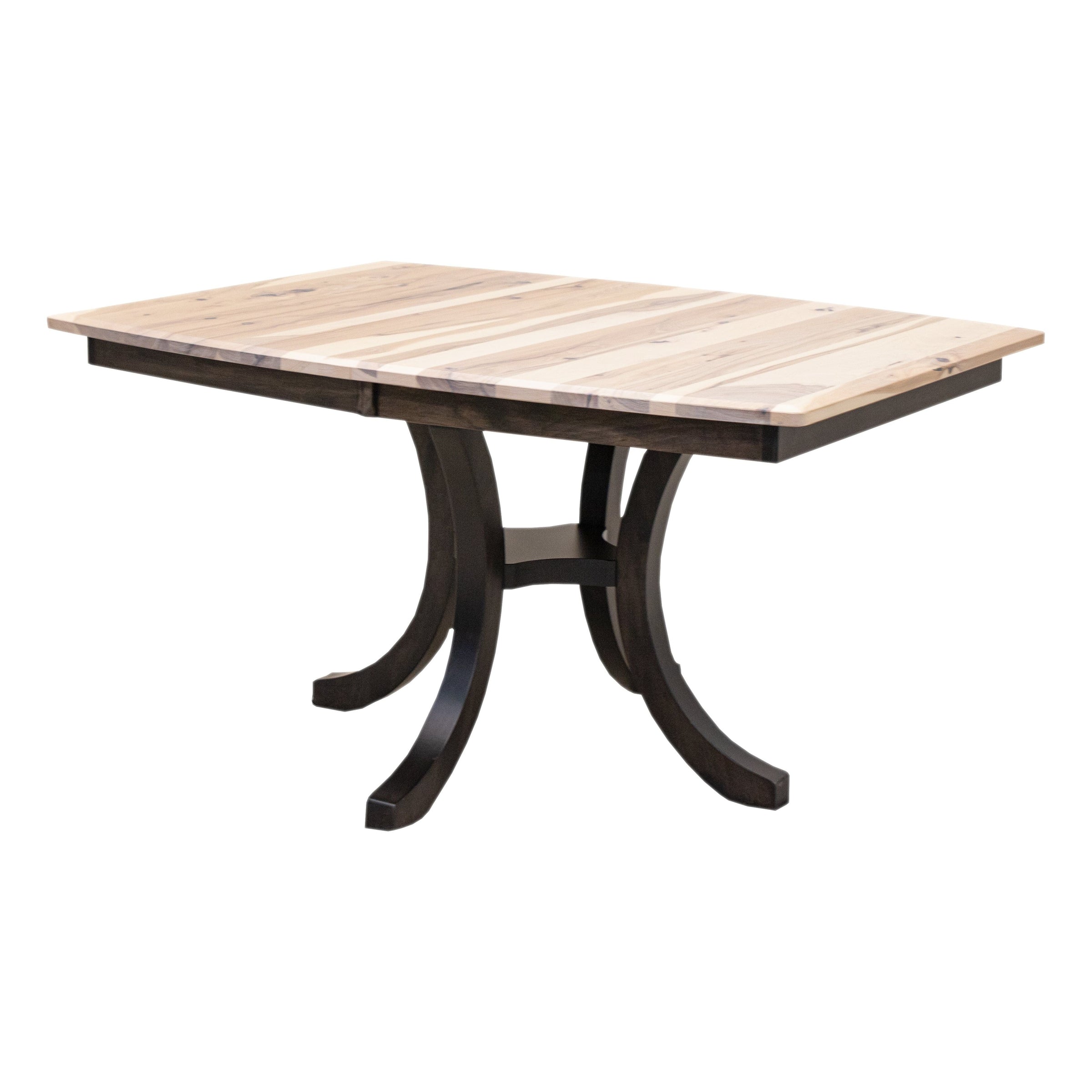 Charleston Single Pedestal Black & Wood Extending Dining Table | M-DK&RH-SW