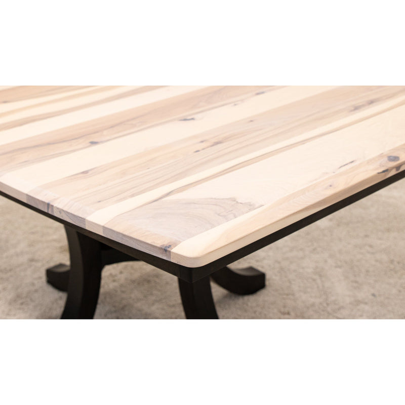 Charleston Single Pedestal Black & Wood Extending Dining Table | M-DK&RH-SW