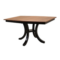 Charleston Single Pedestal Black & Cherry Wood Extending Dining Table | M-EB&CHY-MC