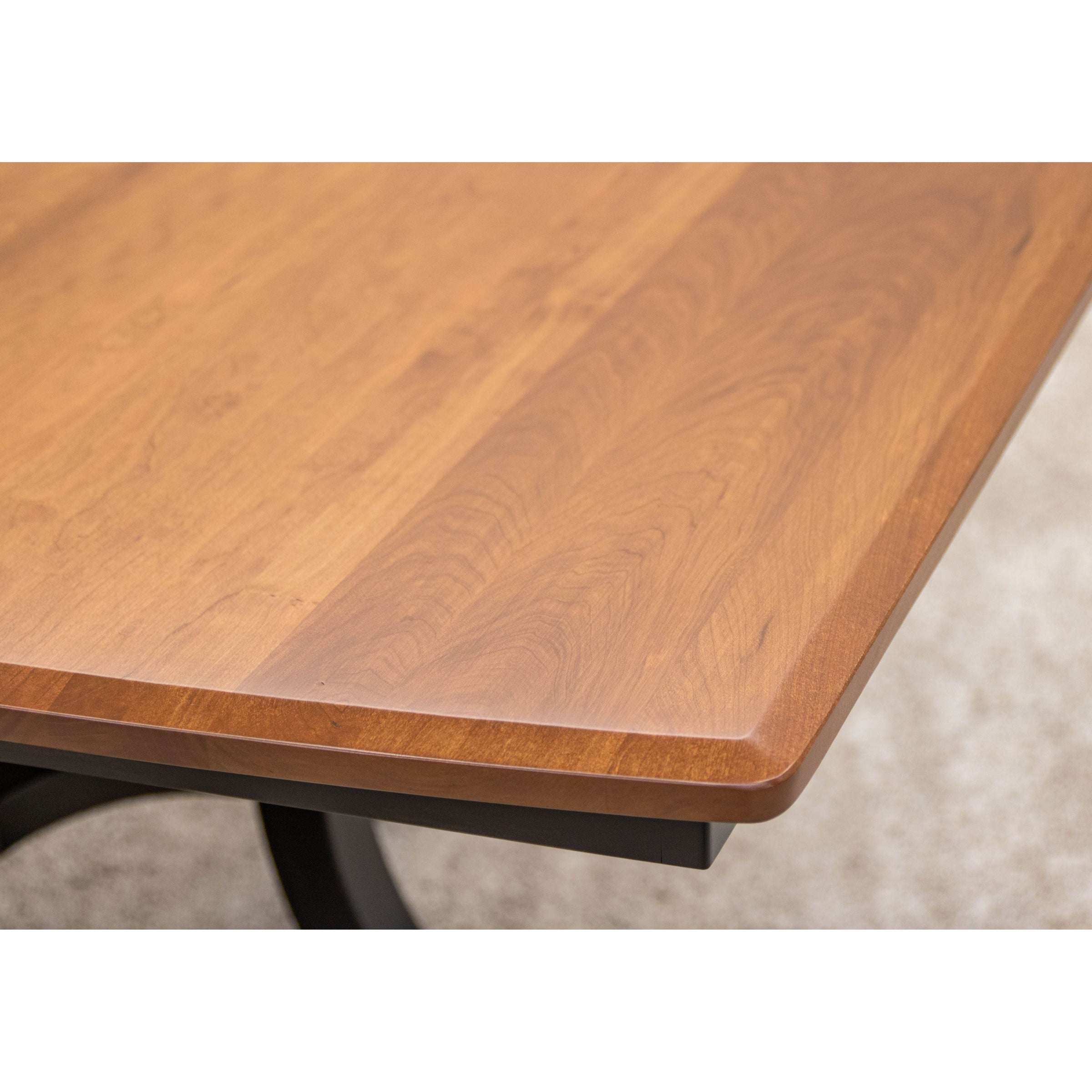 Charleston Single Pedestal Black & Cherry Wood Extending Dining Table | M-EB&CHY-MC