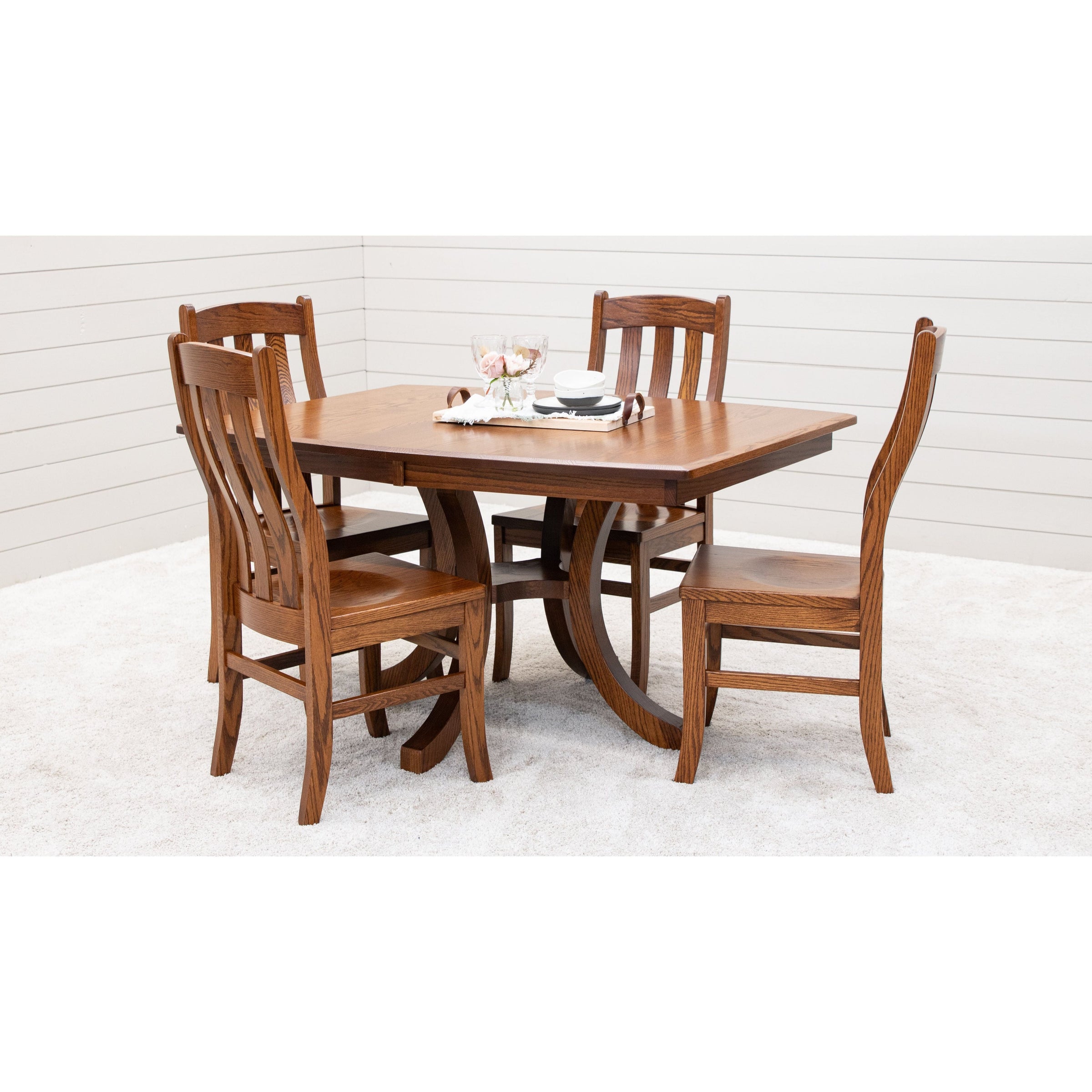 Charleston Single Pedestal Oak Wood Extending Dining Table | MC