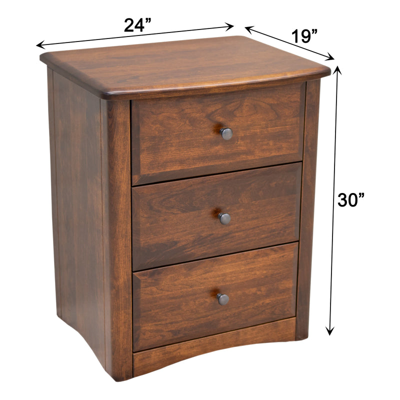 Cameron Amish 3-Drawer Nightstand