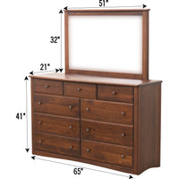 Cameron Amish 9-Drawer Tall Dresser