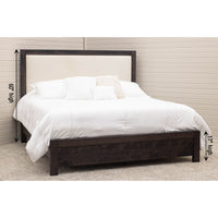 Hunters Amish Wood Bed Frame with Upholstered Headboard