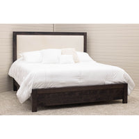 Hunters Amish Wood Bed Frame with Upholstered Headboard
