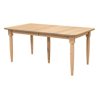 Caitlyn Mid Century Quarter Sawn White Oak Wood Extending Dining Table | LAT