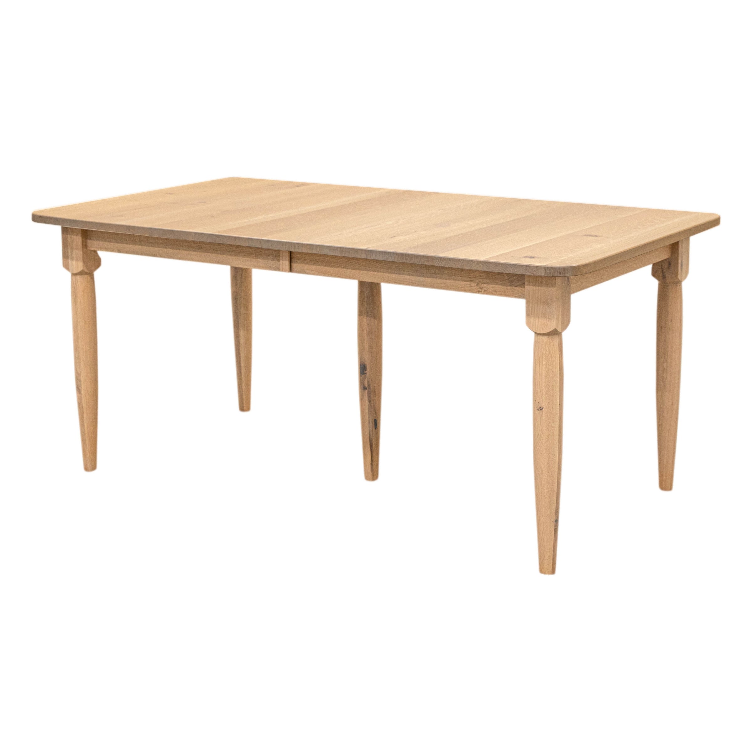 Caitlyn Mid Century Quarter Sawn White Oak Wood Extending Dining Table | LAT