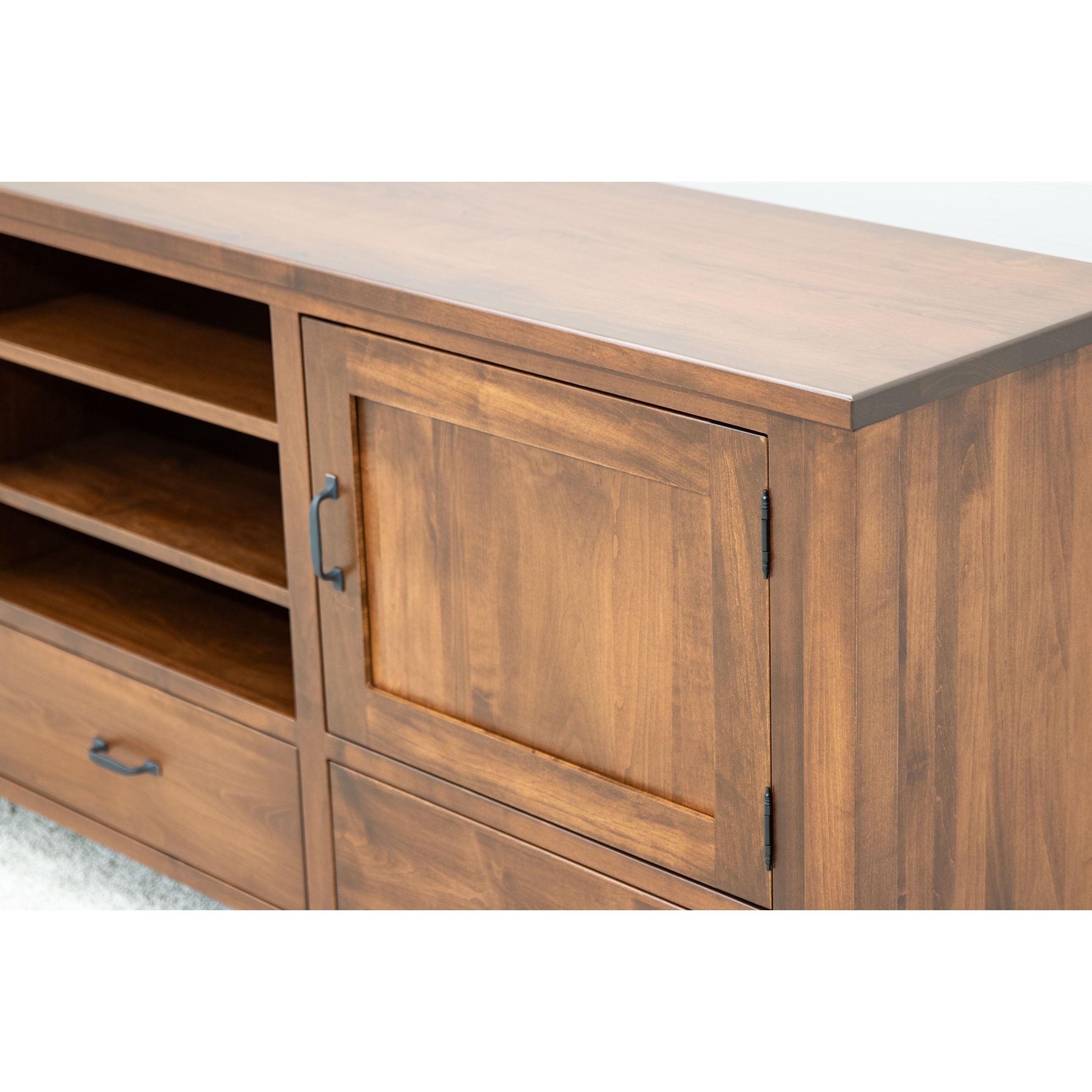 Mid Century 75" Maple Wood TV Console | BOS