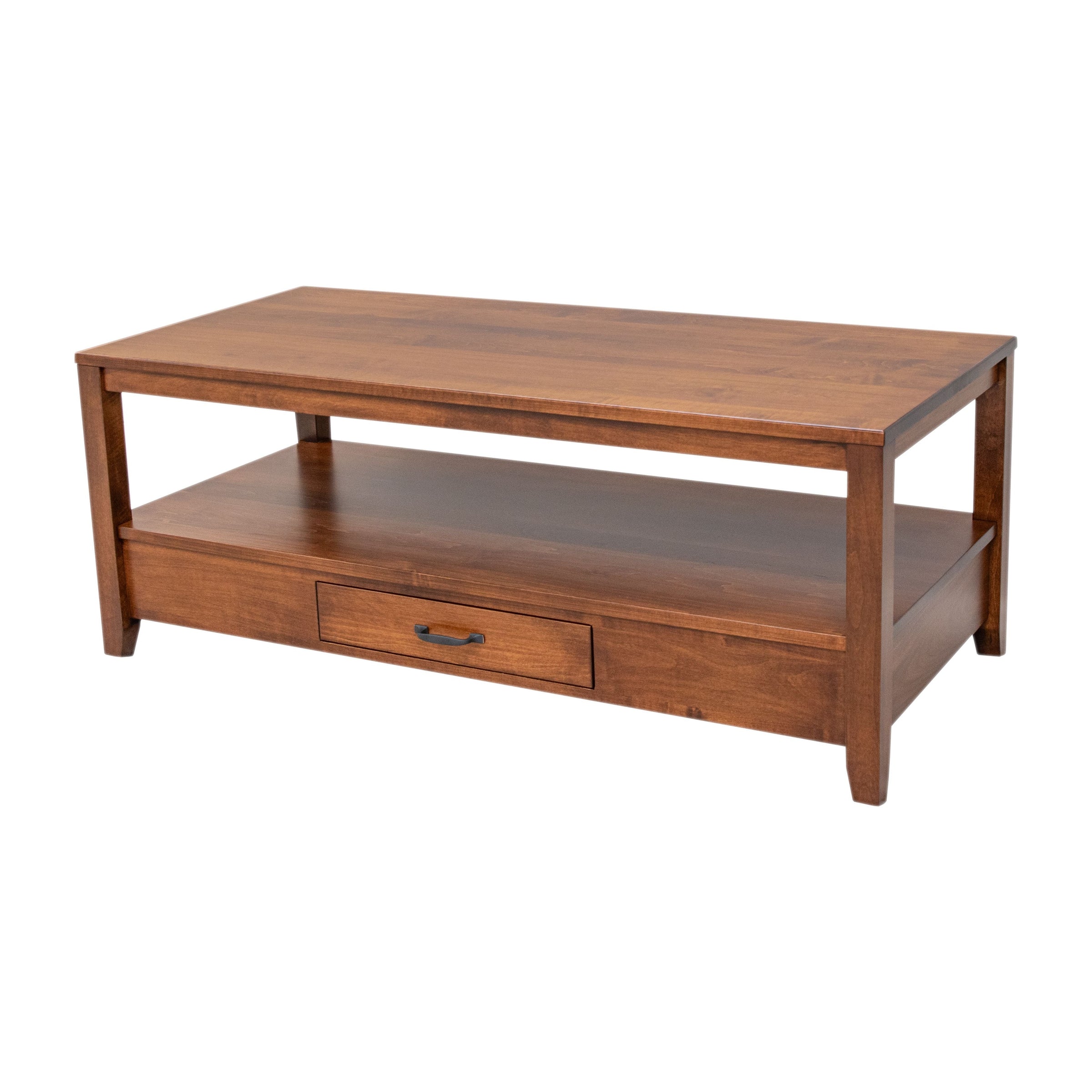 Mid Century Maple Wood Rectangle Open Coffee Table | BOS