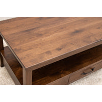 Mid Century Hickory Wood Rectangle Open Coffee Table | BV