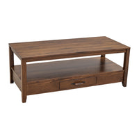 Mid Century Hickory Wood Rectangle Open Coffee Table | BV
