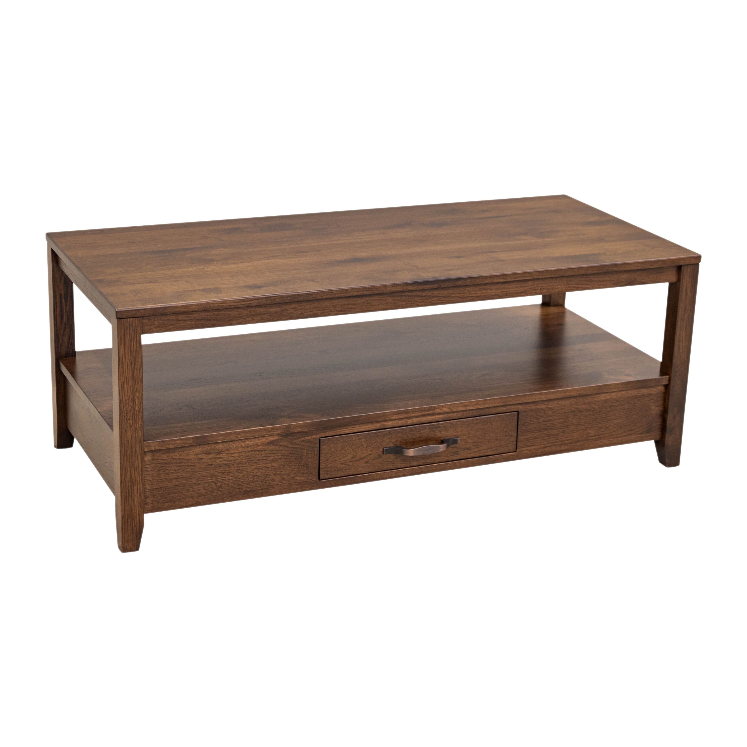 Mid Century Hickory Wood Rectangle Open Coffee Table | BV