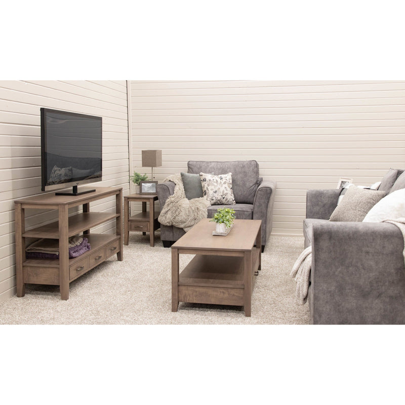 MId Century Maple Wood Square Large Open End Table | DB