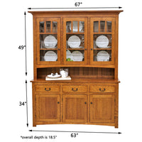 Amish Mission Quarter Sawn White Oak Wood Hutch | MC