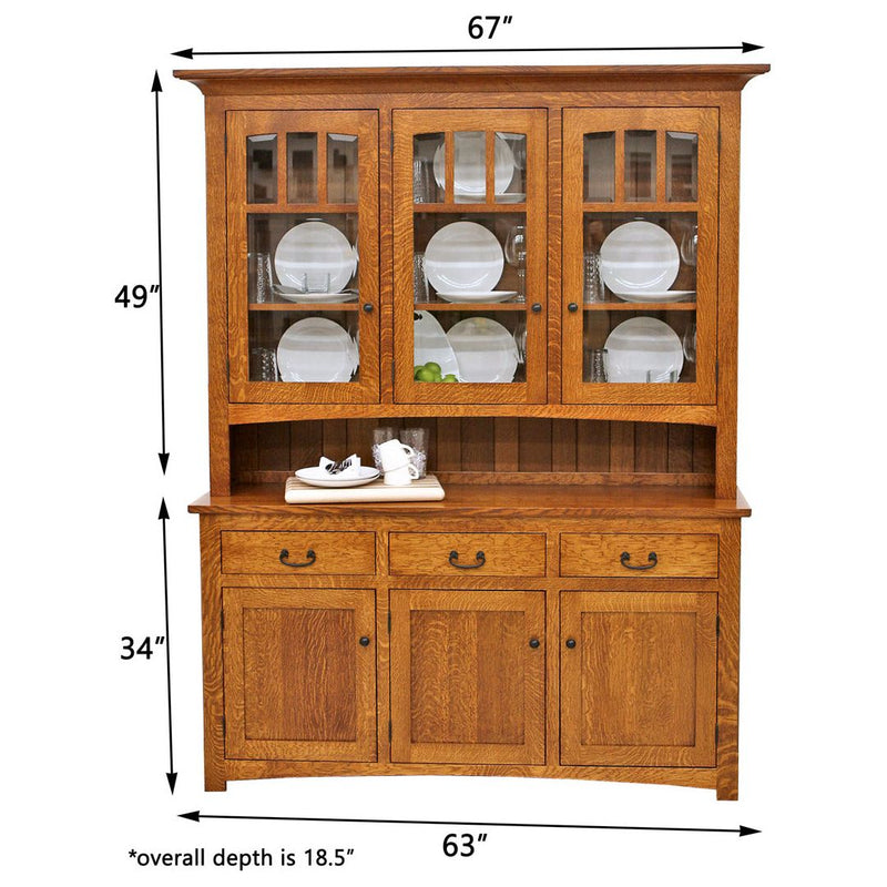 Amish Mission Quarter Sawn White Oak Wood Hutch | MC