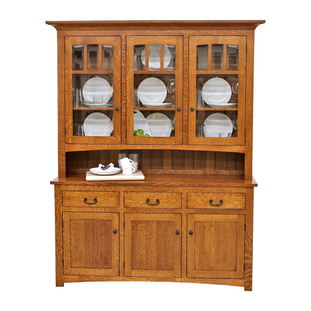 Amish Mission Quarter Sawn White Oak Wood Hutch | MC – Yoder Signature ...