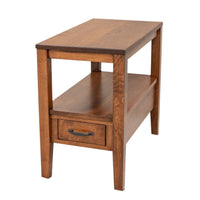 Mid Century Maple Wood Small Rectangle Open End Table | BOS