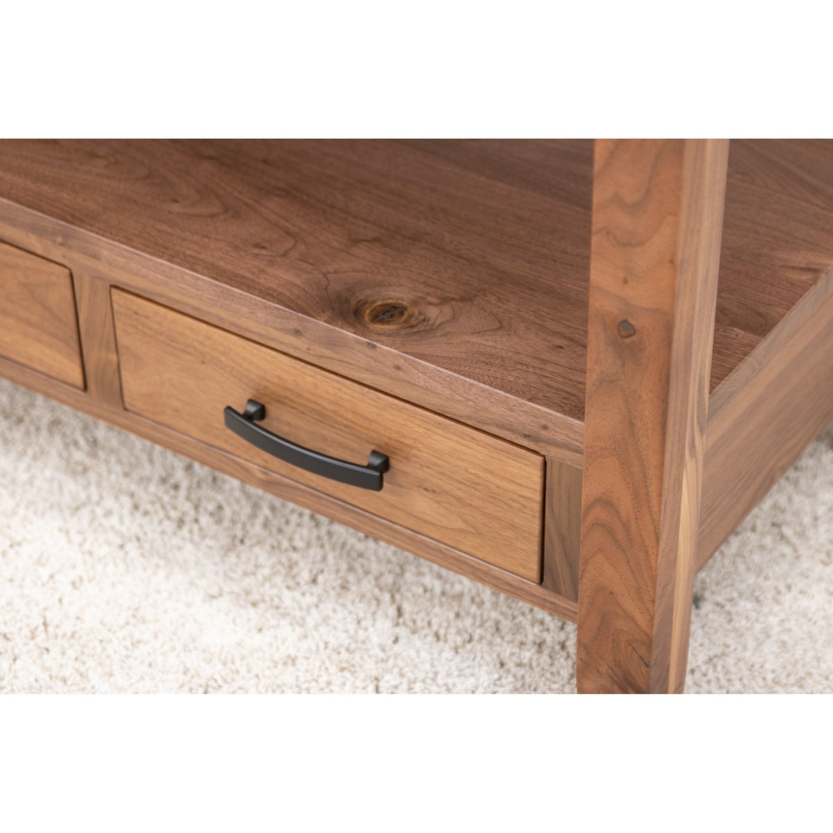 Mid Century Walnut Wood Open Sofa Table | NAT