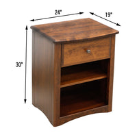 Cameron Amish 1-Drawer, Open Nightstand