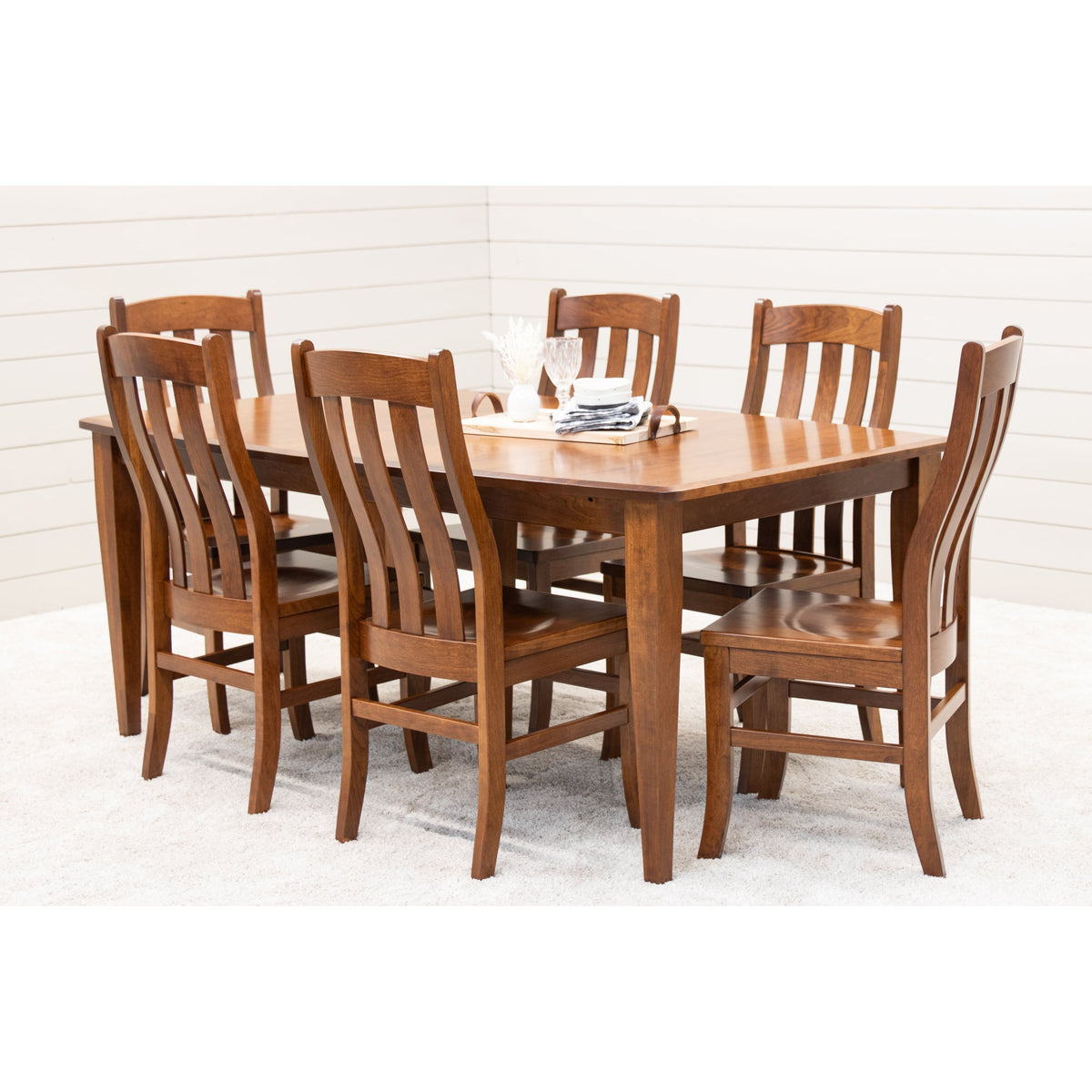 Carson Shaker Amish Cherry Wood Extending Dining Table | MC