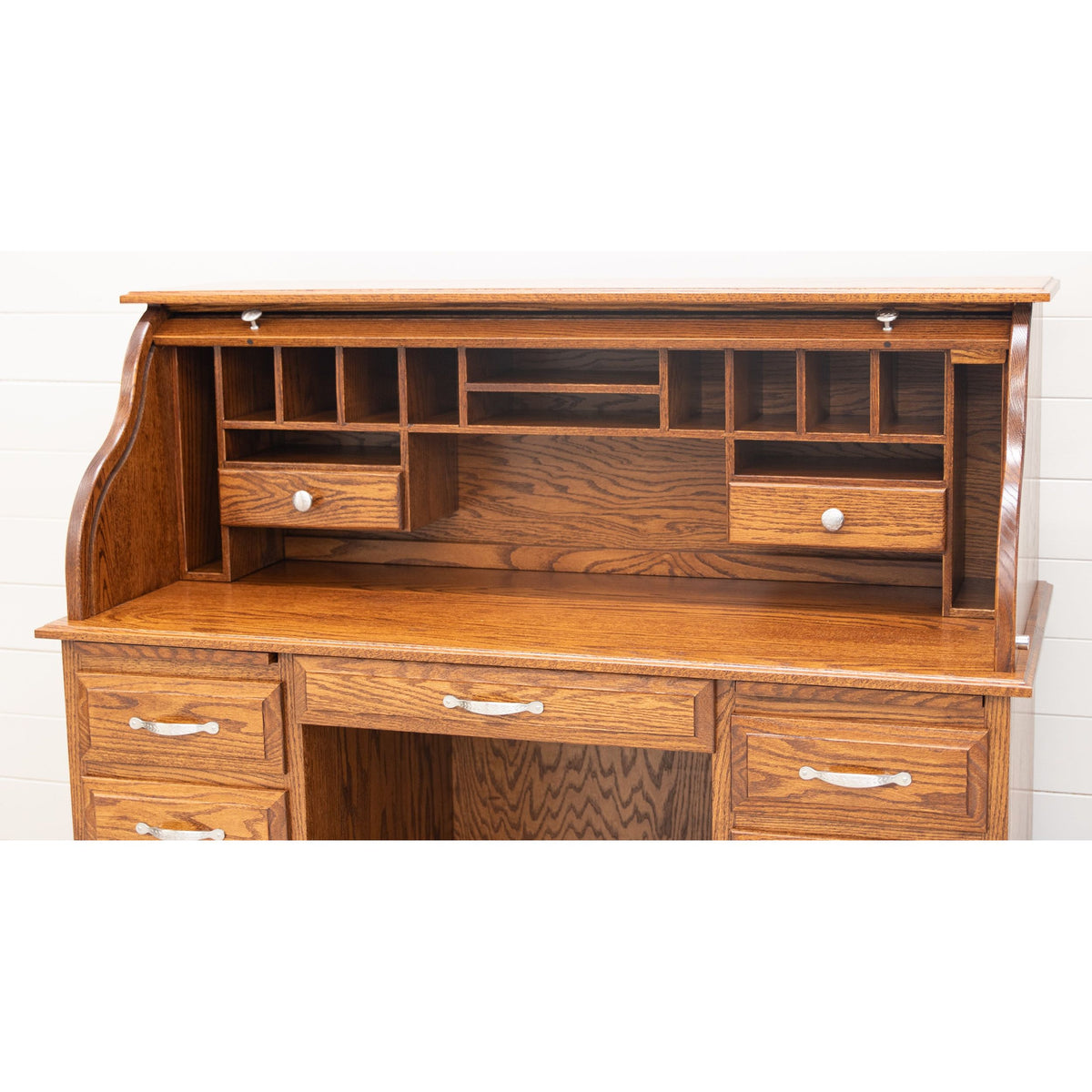 Consecutive Oak Wood Rolltop Desk | MC