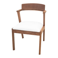 Cardinal Mid Century Walnut Wood Dining Chair with Fabric Seat | NAT