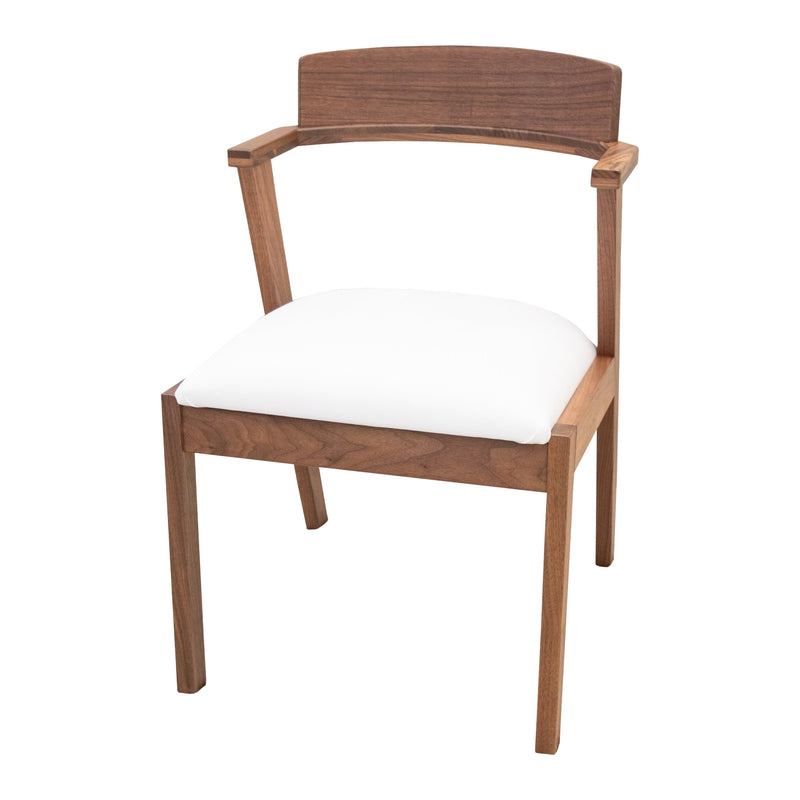 Cardinal Mid Century Walnut Wood Dining Chair with Fabric Seat | NAT