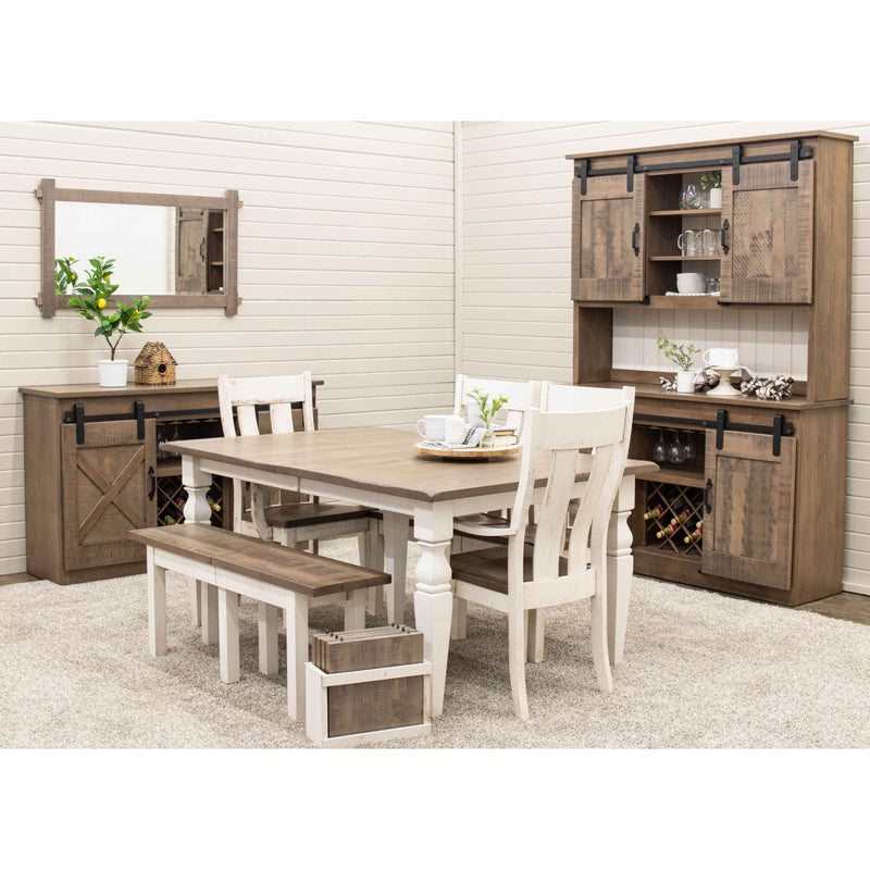 Classic Turned Leg White & Wood Extending Dining Table | M-CS&DCD