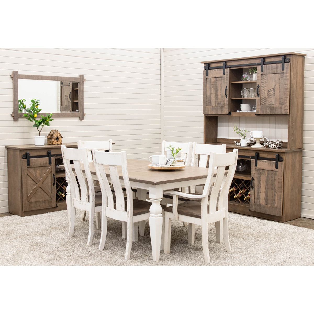 Utah White & Wood Arm Dining Chair | M-CS&DCD