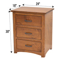 Cortland Amish Mission 3-Drawer Nightstand