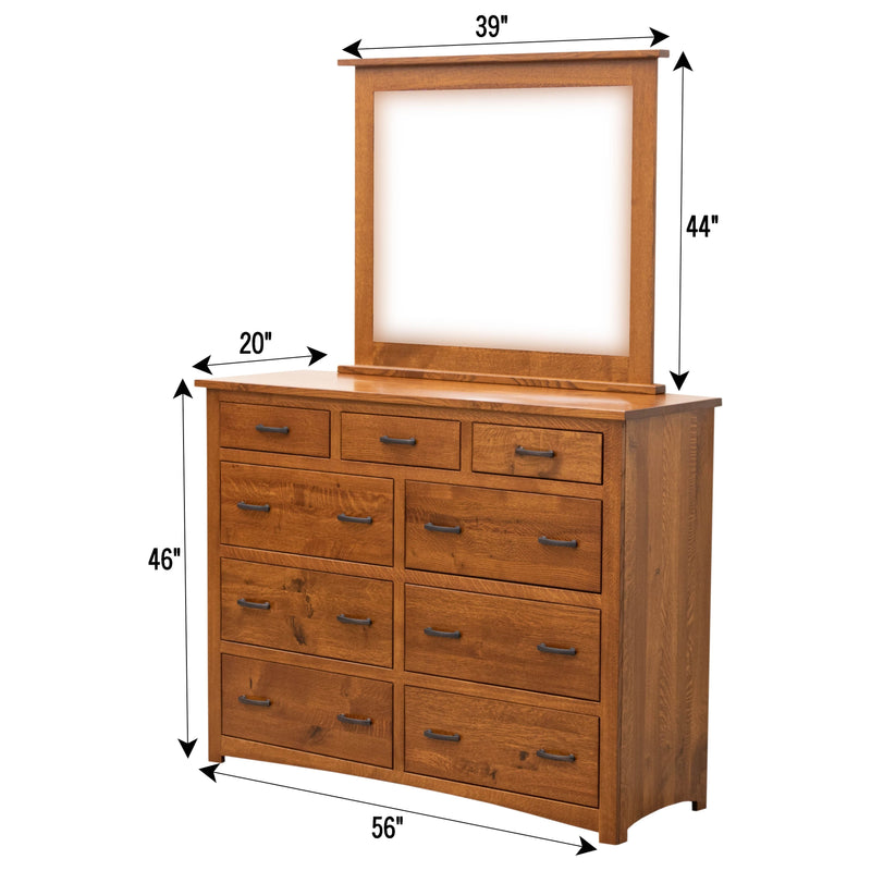 Cortland Amish Mission 9-Drawer Tall Dresser
