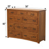 Cortland Amish Mission 9-Drawer Tall Dresser
