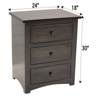 Millersburg Amish 3-Drawer Nightstand