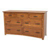 Cortland Amish Mission 7-Drawer Low Dresser