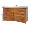 Cortland Amish Mission 7-Drawer Low Dresser