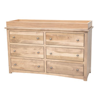 Millersburg Maple Wood 6-Drawer Nursery Dresser with Changing Topper | DS